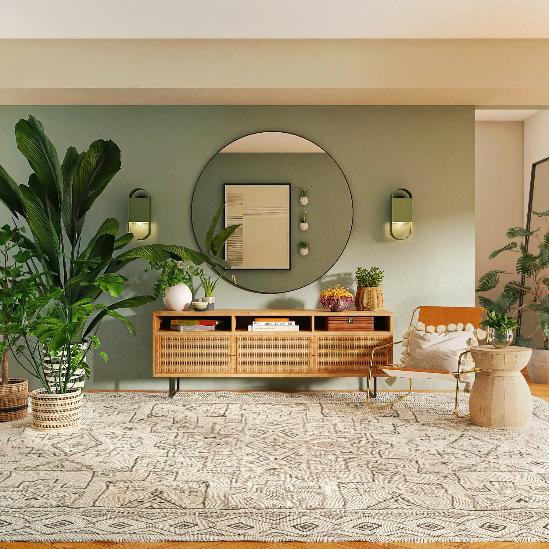 Compact living room with daylight